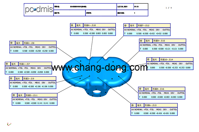 軟模件三次元測(cè)量報(bào)告